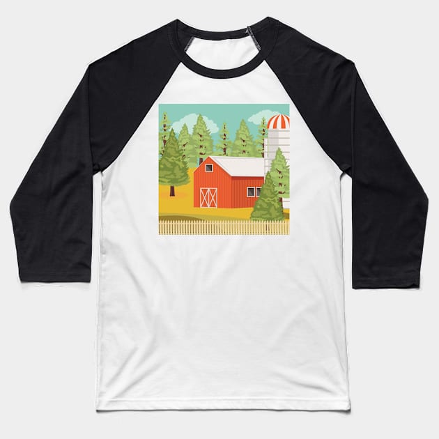 Fall Farm Baseball T-Shirt by SWON Design